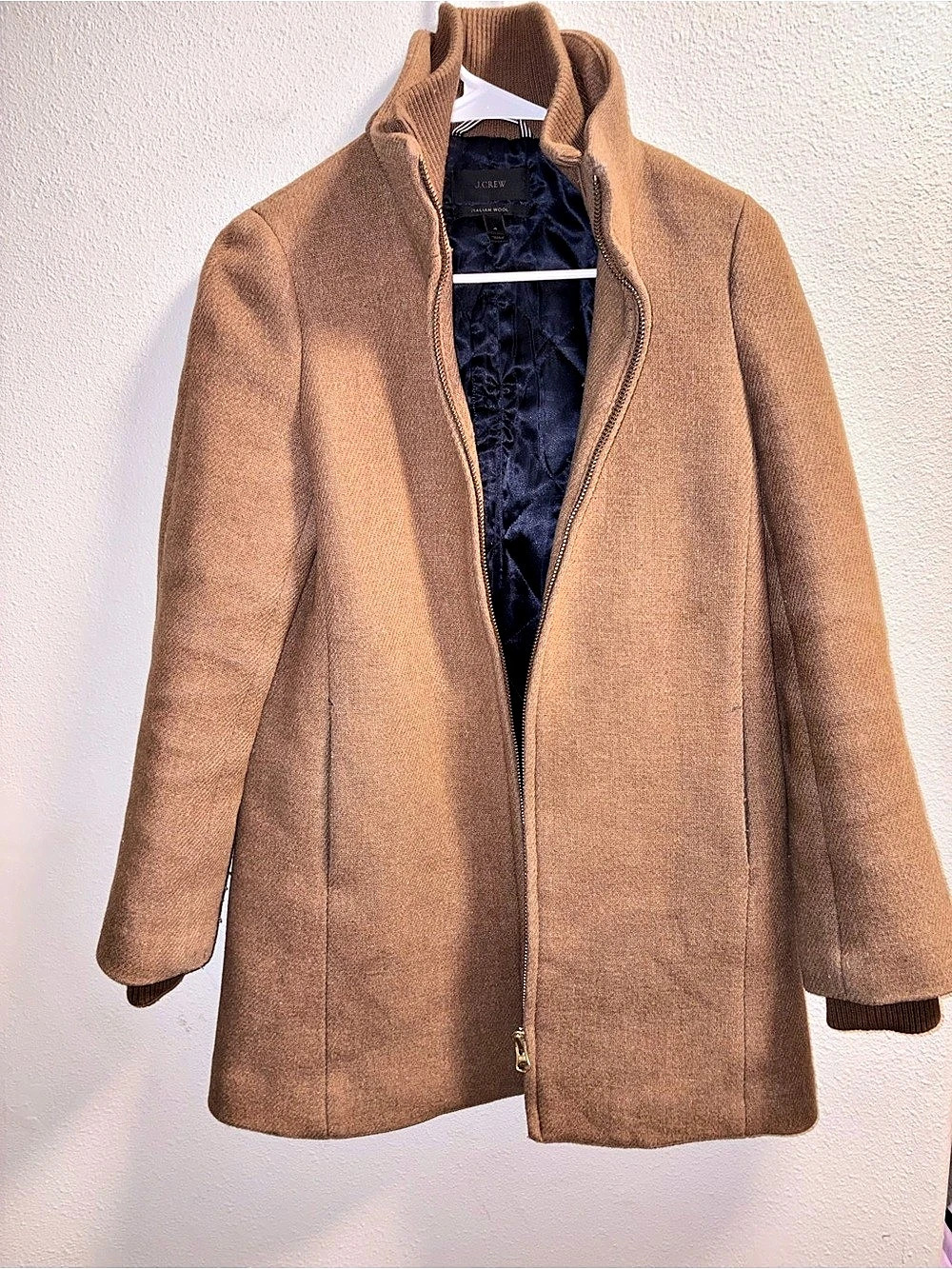 J.Crew Lodge Coat in Italian Wool Coat in Brown
